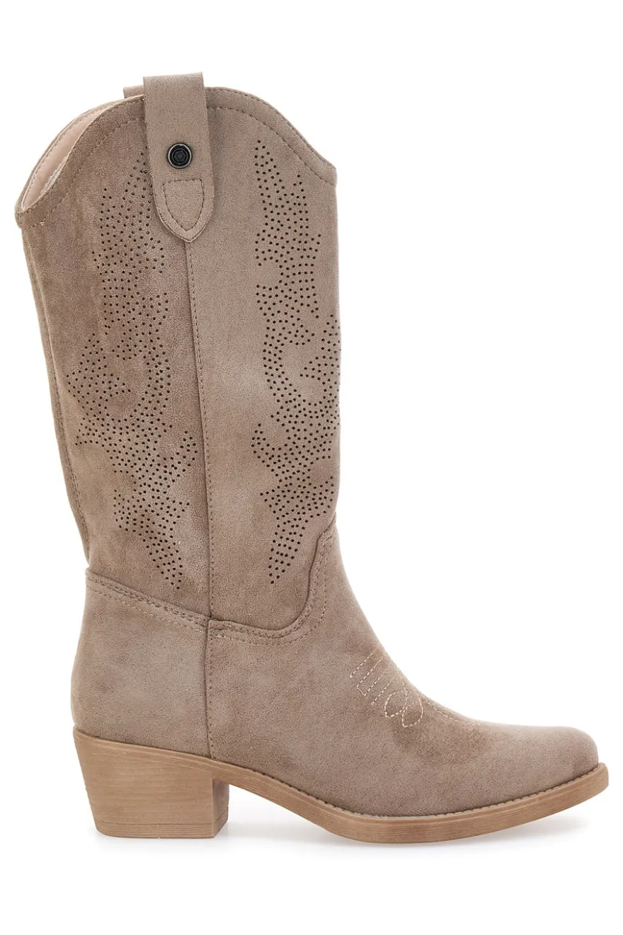 Stivaletti Texani Taupe con Rimani CAFE' COST Q903A1