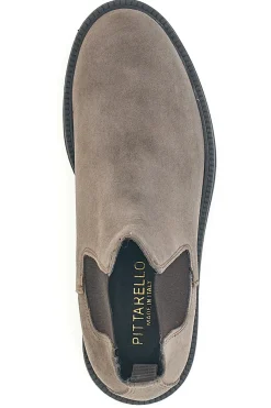 Stivaletti tortora in vera pelle con inserti elastici Pittarello Focus 1980