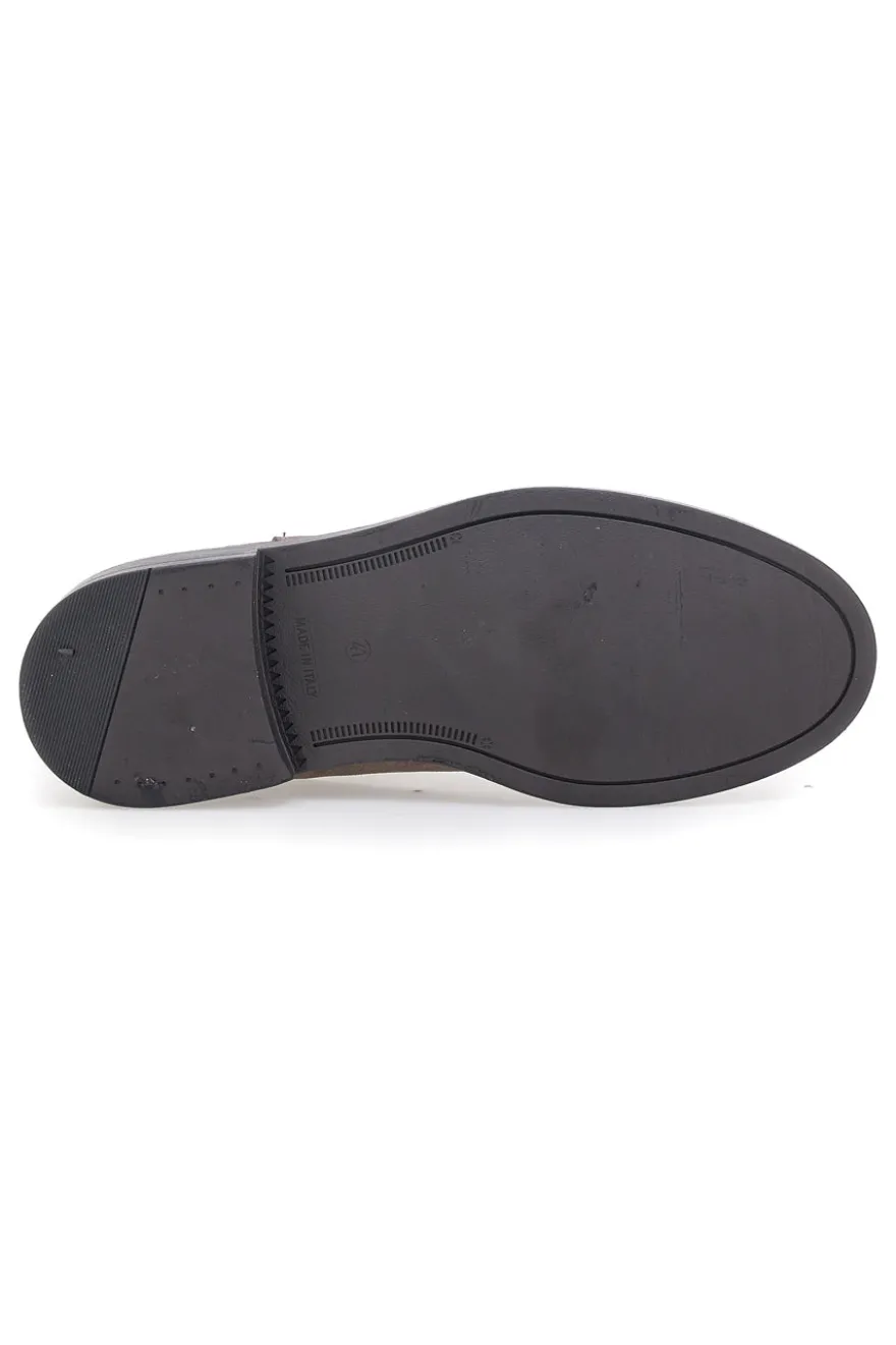 Stivaletti tortora in vera pelle con inserti elastici Pittarello Focus 1980