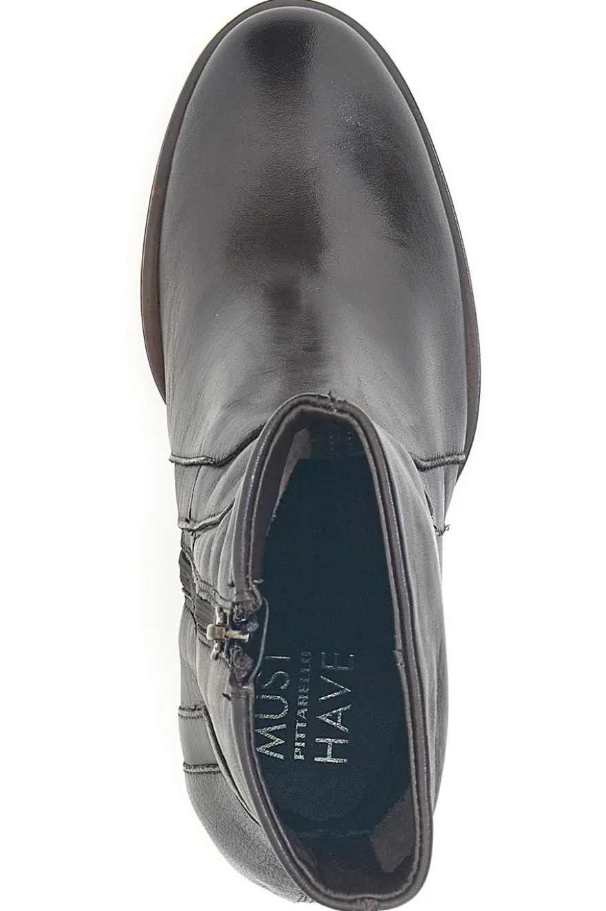 Stivaletti Tronchetti moka in vera pelle con tacco Pittarello Must have T26206