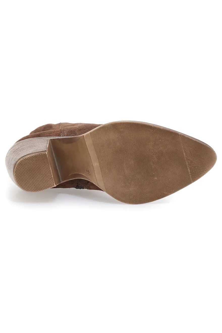 Stivaletto marrone in vera pelle con tacco Pittarello Love 6326400