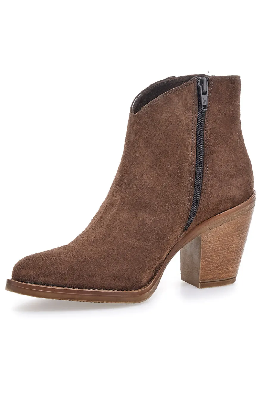 Stivaletto marrone in vera pelle con tacco Pittarello Love 6326400