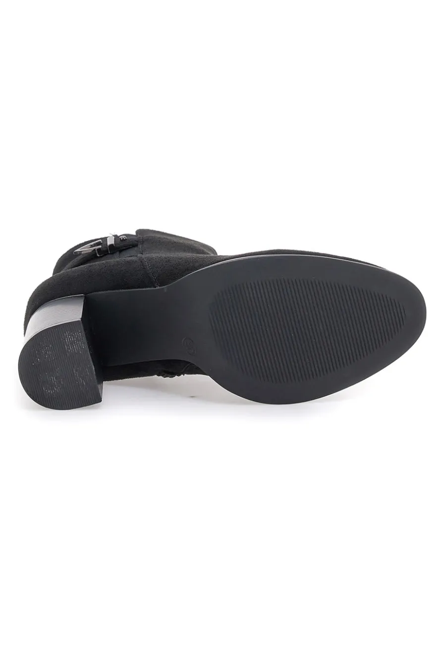 Stivaletto nero effetto camoscio con tacco Alto ENERGY 370
