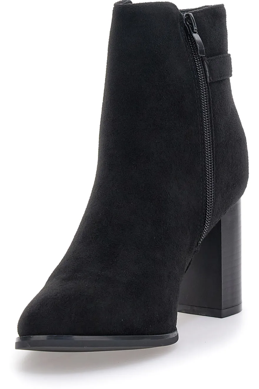 Stivaletto nero effetto camoscio con tacco Alto ENERGY 370