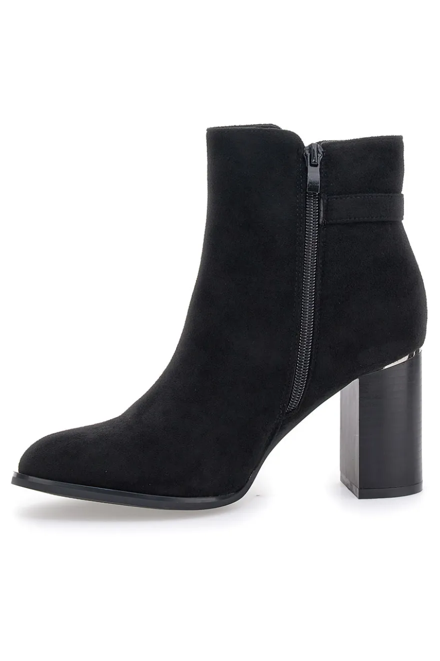 Stivaletto nero effetto camoscio con tacco Alto ENERGY 370