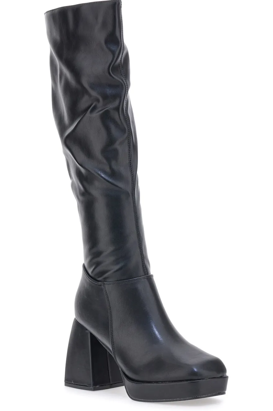 Stivali Alti con Tacco Neri Pushy Wamp 27274