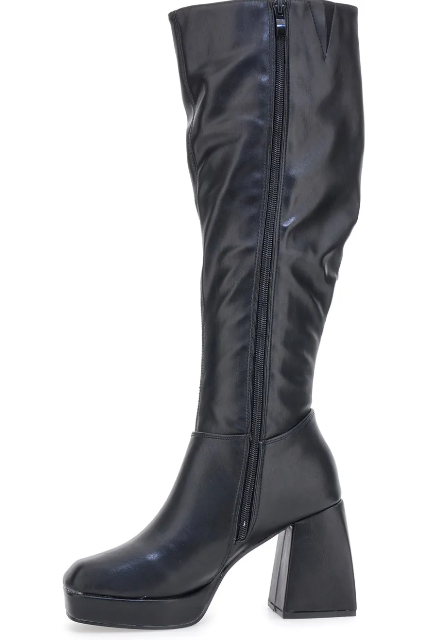 Stivali Alti con Tacco Neri Pushy Wamp 27274