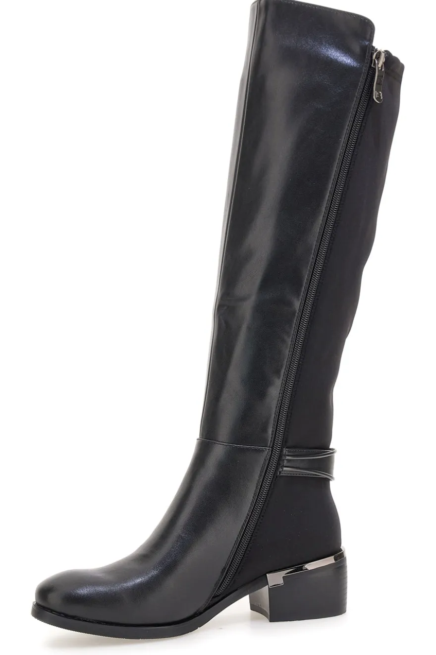 Stivali alti neri con fascia elastica Laura Biagiotti 9310
