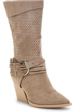 Stivali Beige traforati con fibbie Cafe' cost P723