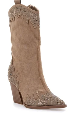 Stivali Camperos Beige con brillanti THE FIRST 505