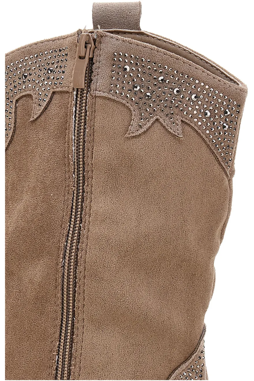 Stivali Camperos Beige con brillanti THE FIRST 505