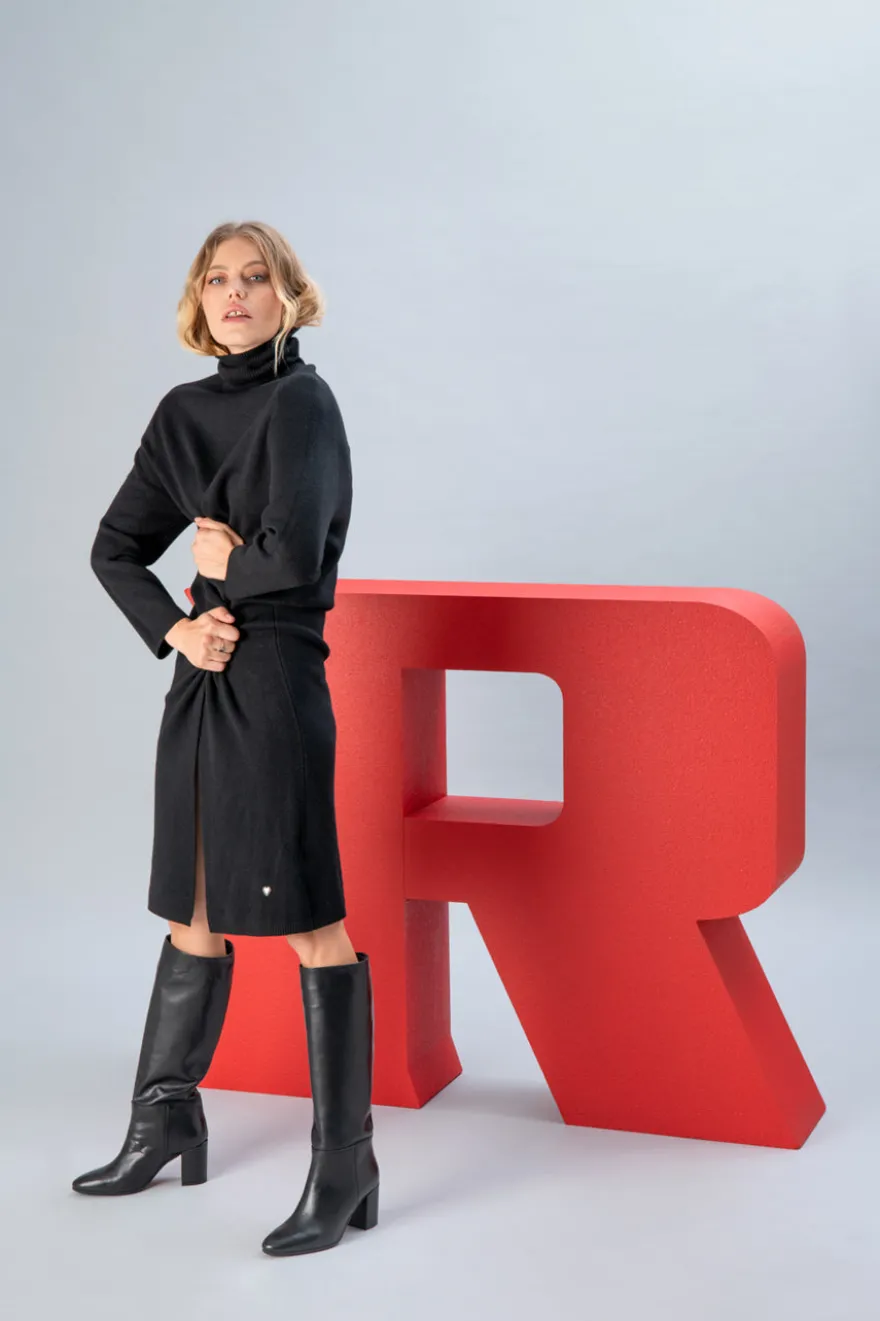 Stivali con tacco Pittarello Look 701 Neri Vera Pelle