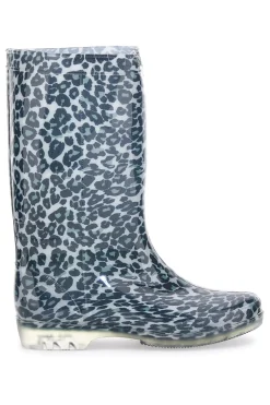 Stivali da Pioggia Neri Animalier In Gomma 2T2L 2103