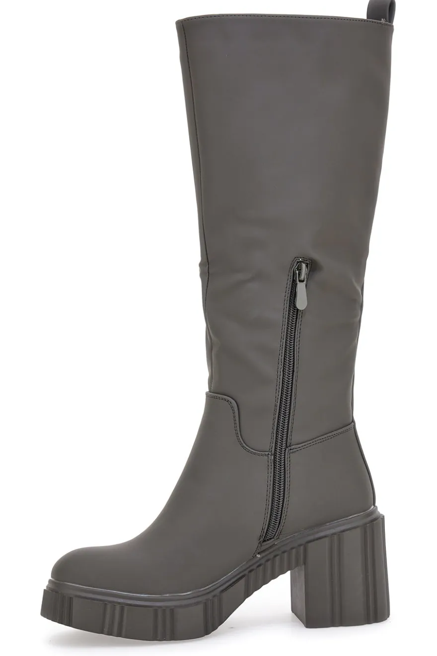 Stivali Grigio/Verdi Con Tacco a Blocco Dame Rose 837