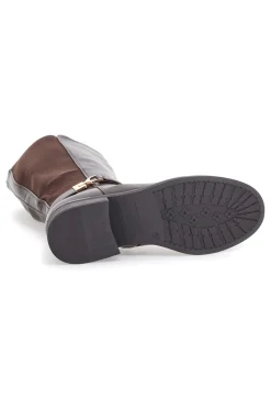 Stivali marroni con inserti elasticizzati e dettaglio metallico Energy I258