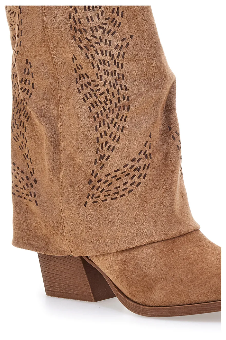 Stivali marroni traforati stile western Cafè cost H3W2058Y130