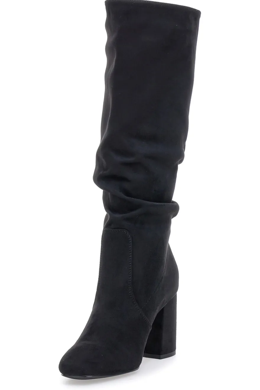 Stivali neri al ginocchio con tacco e gambale morbido Pittarello Capsule BT2140004