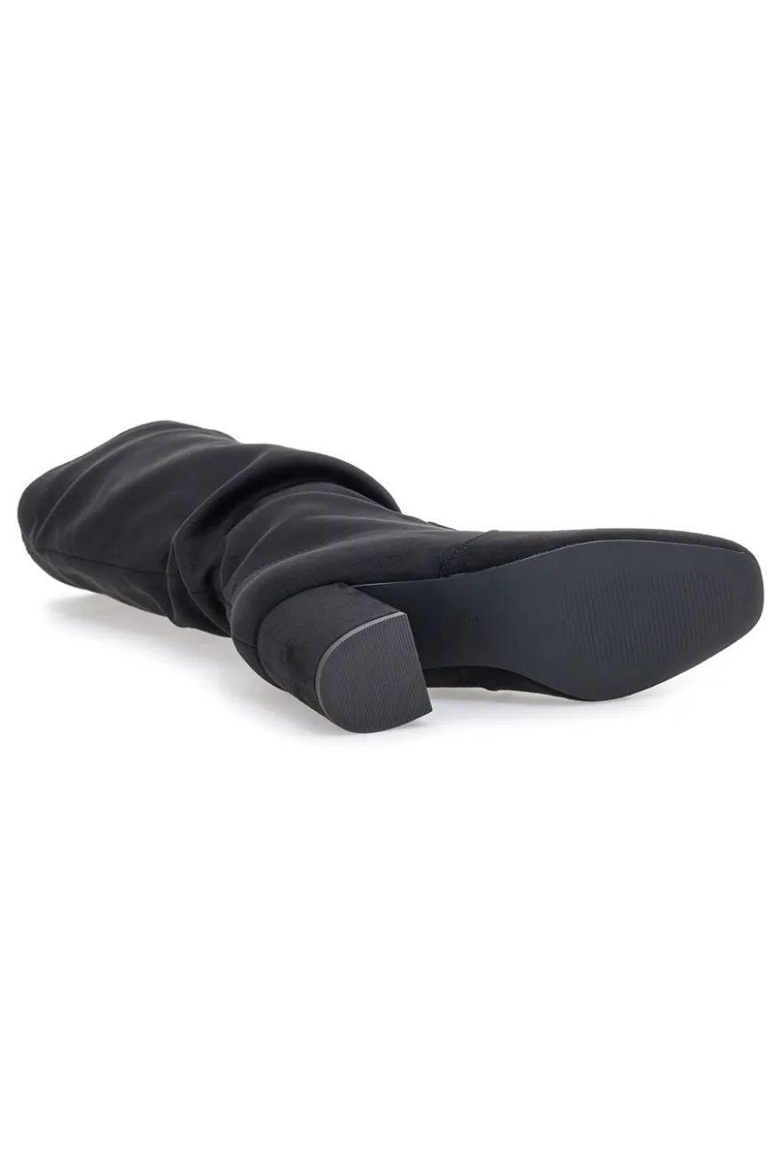 Stivali neri al ginocchio con tacco e gambale morbido Pittarello Capsule BT2140004