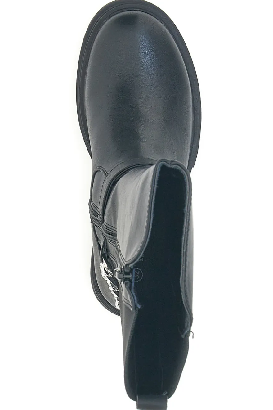 Stivali neri con catena decorativa Pitt kids SKBS1117