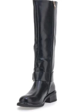 Stivali neri con fibbia dorata Le Havre Paris KSLTZ3036