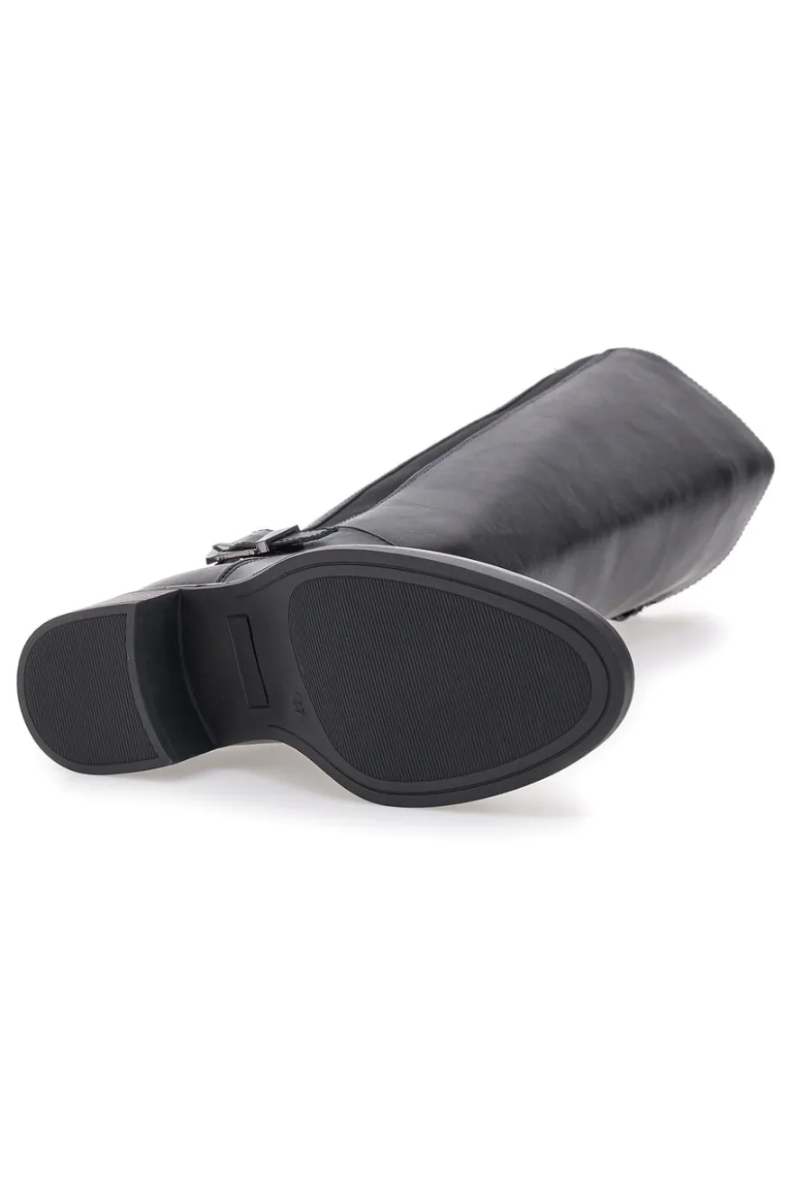 Stivali neri con fibbia laterale e tacco basso Pittarello Capsule BT24260005