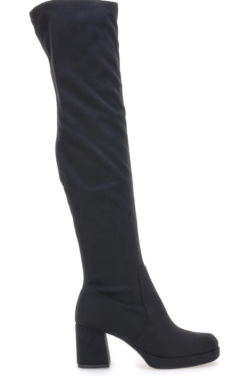 Stivali Neri da Donna spora il ginocchio Con Tacco Pittarello Couture 43105