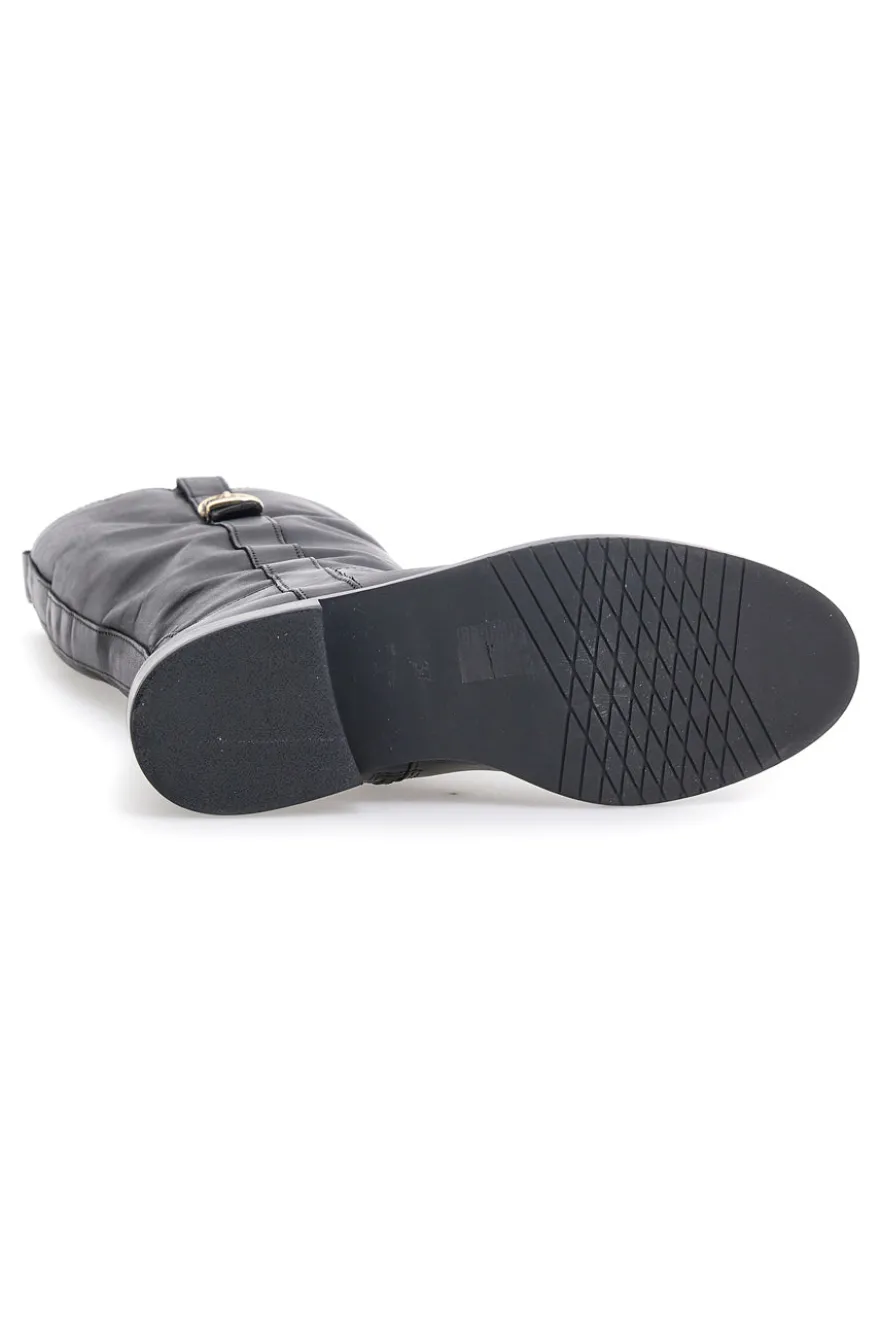 Stivali neri in pelle con fibbia Pittarello class LL2516