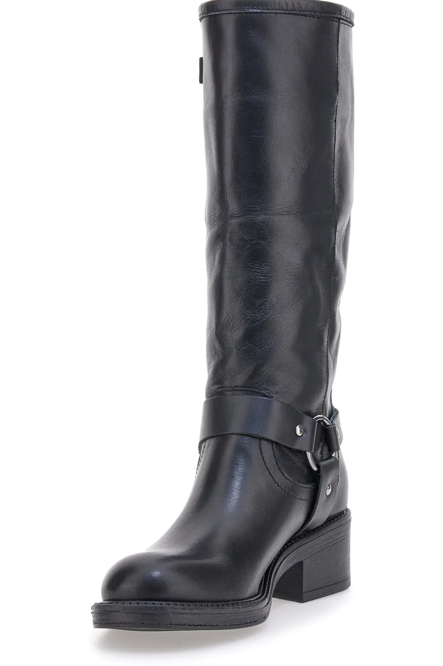 Stivali Neri in Vera Pelle con Fibbia PITTARELLO GLAM 3