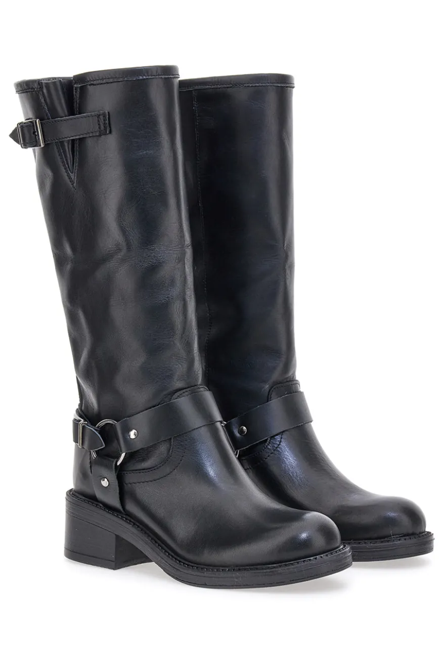 Stivali Neri in Vera Pelle con Fibbia PITTARELLO GLAM 3