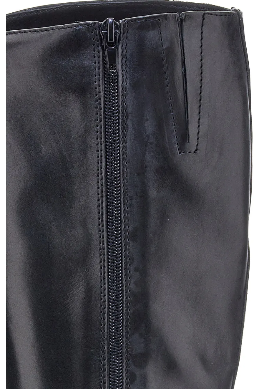 Stivali neri in vera pelle con zip laterale Pittarello Class RF24L447