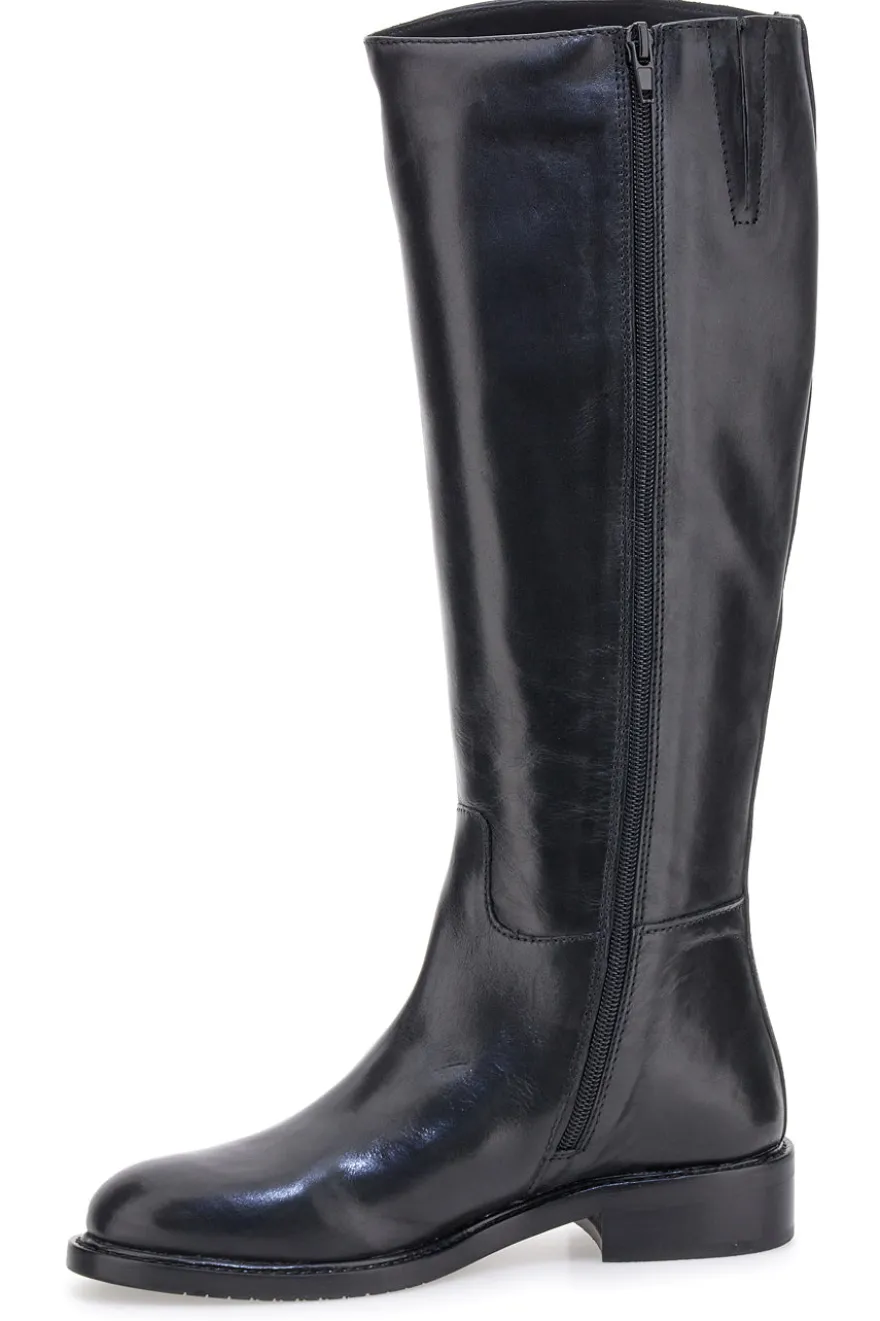 Stivali neri in vera pelle con zip laterale Pittarello Class RF24L447