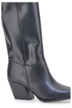 Stivali neri in vera pelle stile texano Pittarello love TEX902