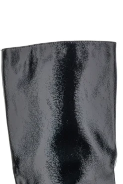 Stivali neri lucidi con tacco basso a rocchetto Le Havre Paris 73116K01