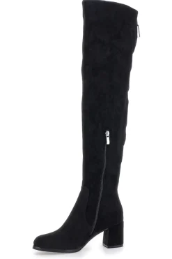 Stivali neri sopra al ginocchio con zip gioiello Le Havre Paris 1983G425