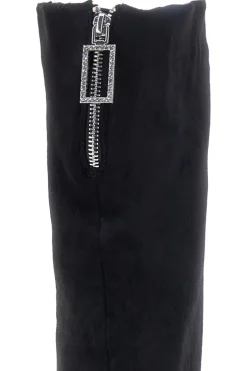 Stivali neri sopra al ginocchio con zip gioiello Le Havre Paris 1983G425