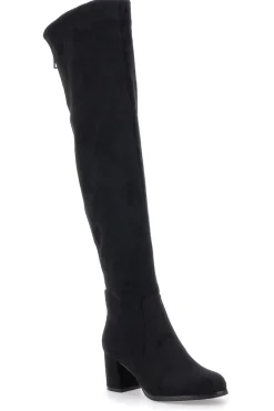 Stivali neri sopra al ginocchio con zip gioiello Le Havre Paris 1983G425