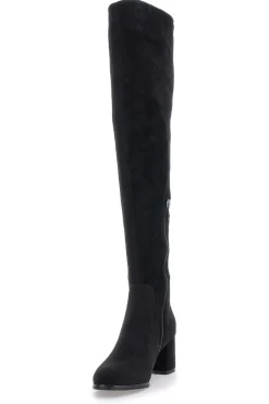 Stivali neri sopra al ginocchio con zip gioiello Le Havre Paris 1983G425