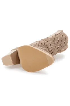 Stivali texani beige traforati Cafe' cost P663