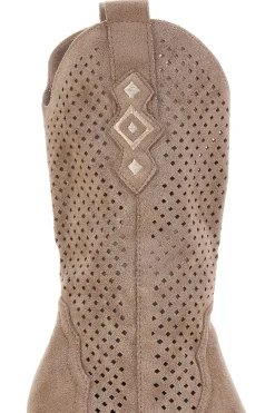 Stivali texani beige traforati Cafe' cost P663