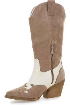 Stivali Texani Khaki con fantasia a Contrasto CAFÈ COST RQ25S6A