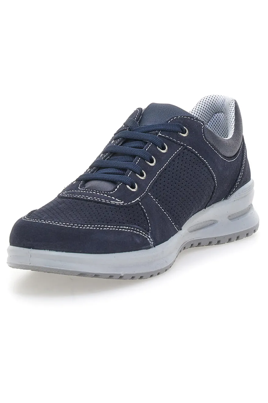 Stringata Blu con Tomaia in Pelle Traforata MARCO BRANDI 23