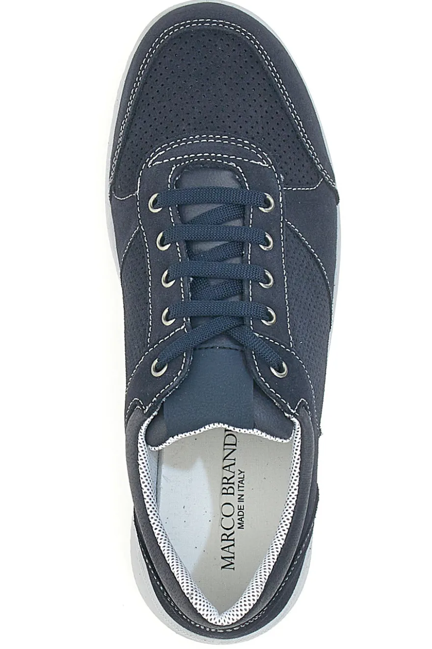 Stringata Blu con Tomaia in Pelle Traforata MARCO BRANDI 23