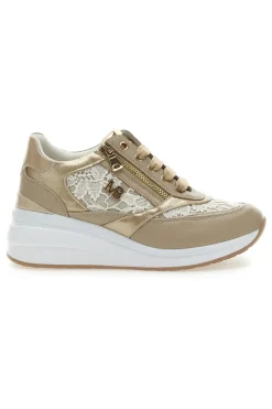 Stringate Beige con Platform e Decorazioni Ricamate MARIELLA BURANI 51051