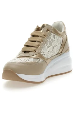 Stringate Beige con Platform e Decorazioni Ricamate MARIELLA BURANI 51051