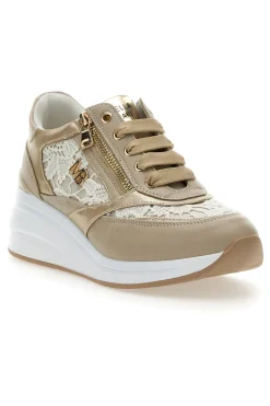 Stringate Beige con Platform e Decorazioni Ricamate MARIELLA BURANI 51051