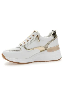 Stringate Bianche con Dettagli Oro e Leopardati LAURA BIAGIOTTI 8481