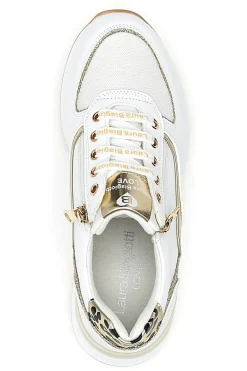 Stringate Bianche con Dettagli Oro e Leopardati LAURA BIAGIOTTI 8481