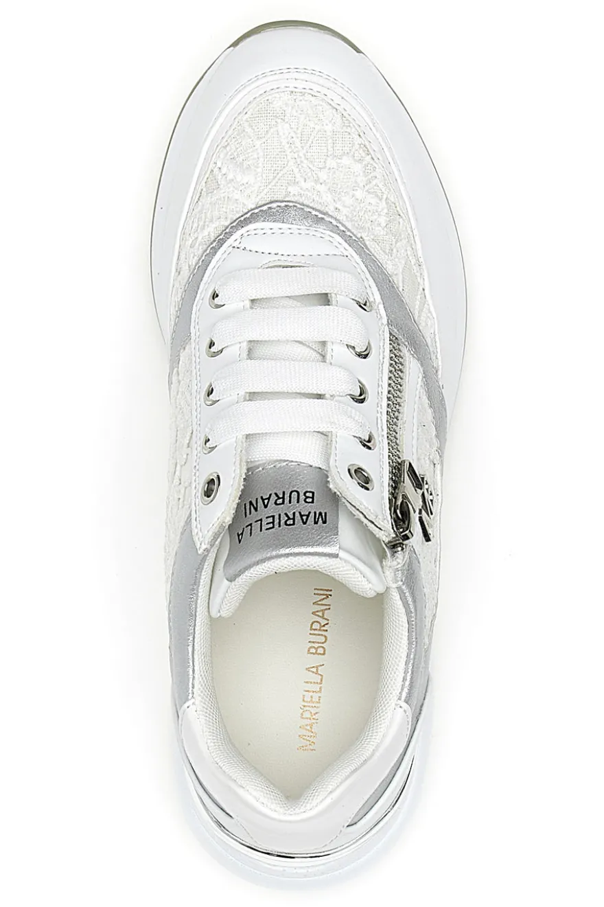 Stringate Bianche con Platform e Decorazioni Ricamate MARIELLA BURANI 51051