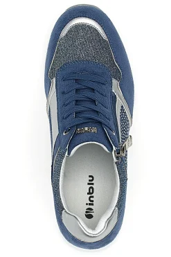 Stringate Blu con Platform e Tomaia Decorata INBLU 433 IN