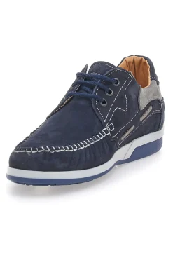 Stringate Blu con Tomaia in Vera Pelle Nabuk JERPOINT 3410